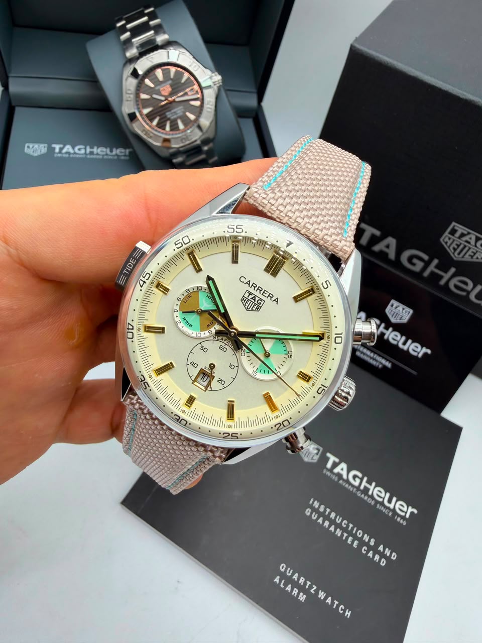 TAG Heuer Carrera — Linha Premium AAA+ — Aço / Creme